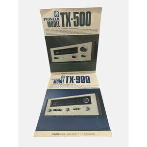 Vintage Pioneer Model TX-500 & TX-900 Hi-Fi Tuner Spec Sheets / Brochures 1970s